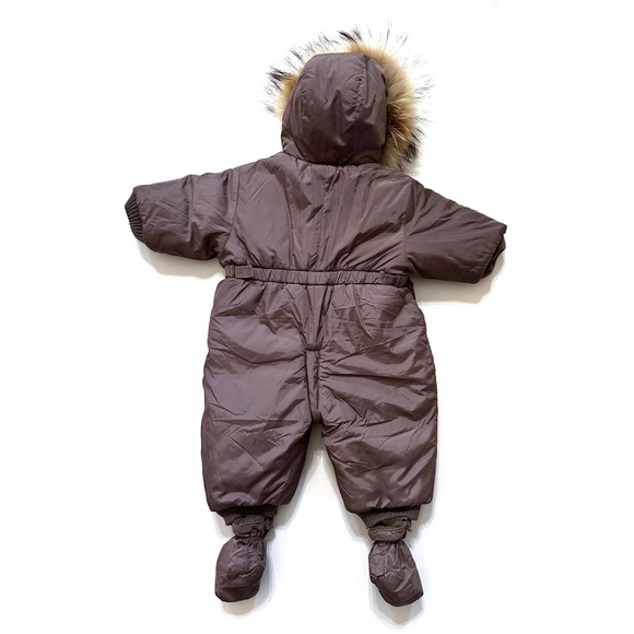 Bonpoint Baby | Snowsuit w/Booties | Fur Trim Hood | 6-9 (12) Months - Picture 2 of 9